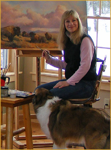 Bonnie Marris Wildlife Artist Bonnie Marris in her studio